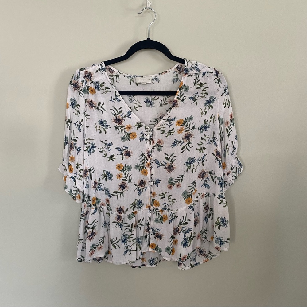 Lucky Brand Women’s Floral Peplum Top